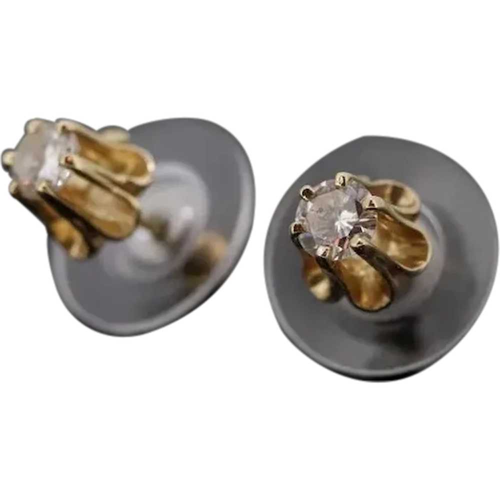 14k Buttercup 1/2ct Diamond stud earrings. 14k Ye… - image 1