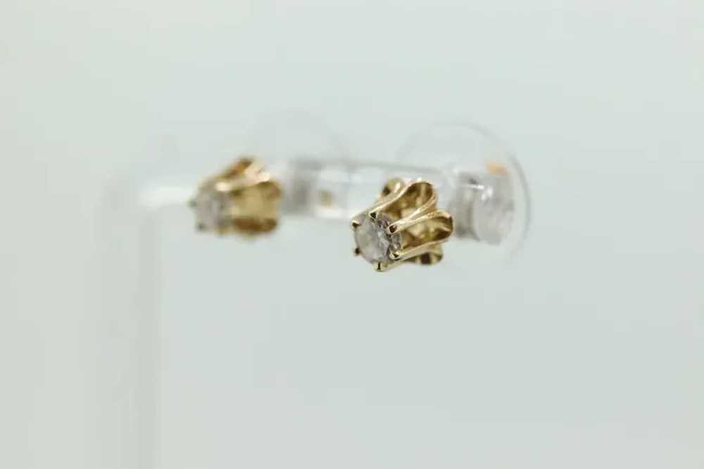 14k Buttercup 1/2ct Diamond stud earrings. 14k Ye… - image 4