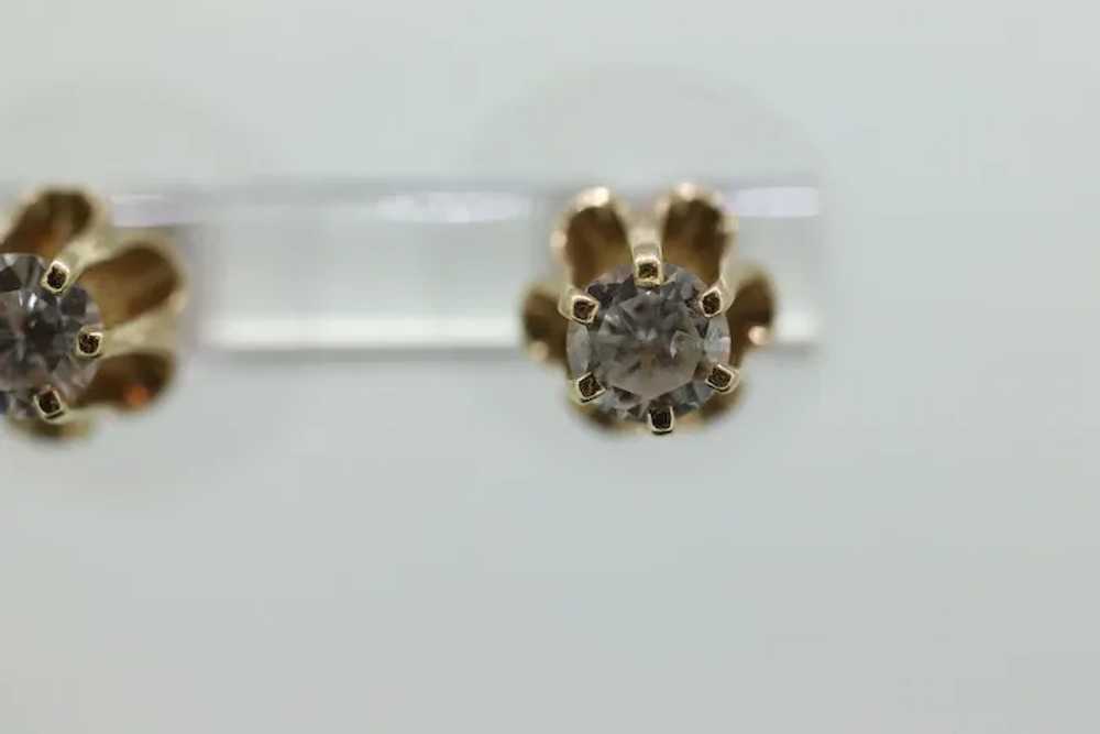 14k Buttercup 1/2ct Diamond stud earrings. 14k Ye… - image 8