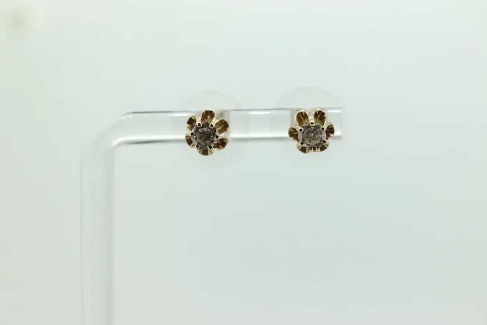 14k Buttercup 1/2ct Diamond stud earrings. 14k Ye… - image 9
