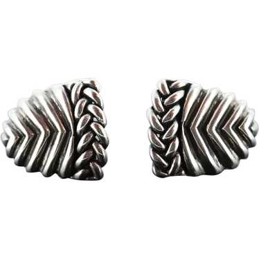 Dian Malouf Clip On EARRINGS. Heavy sterling Silv… - image 1