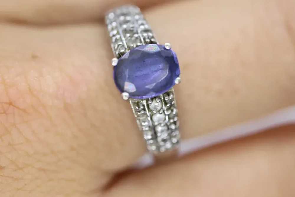 Tanzanite and diamond ring. 14k Blue Tanzanite so… - image 5