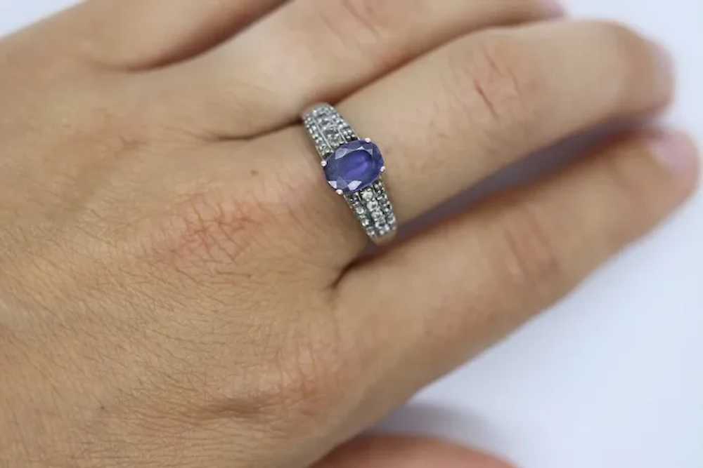Tanzanite and diamond ring. 14k Blue Tanzanite so… - image 7