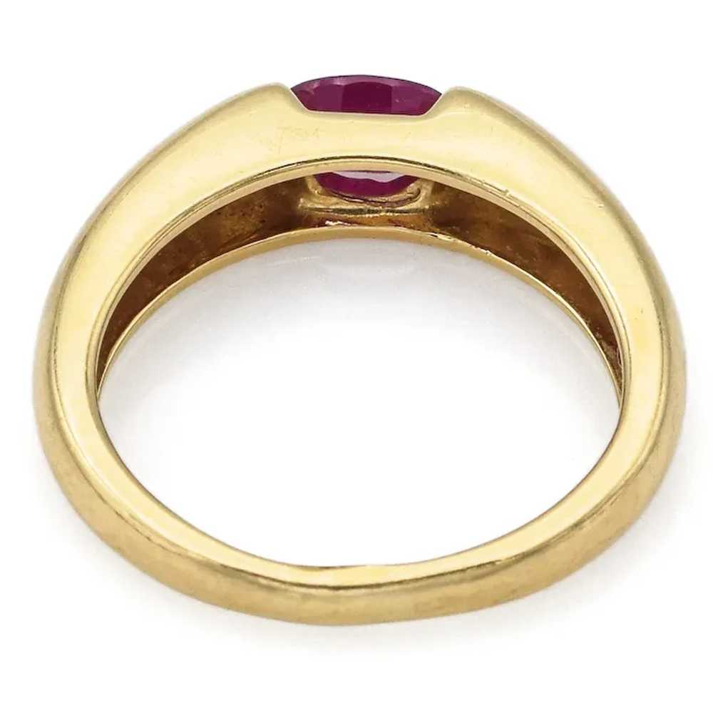 Vintage 14K Yellow Gold Oval Ruby & Diamond Band … - image 5