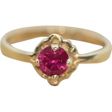 10k Dainty Ruby Ring. 10k RUBY stackable twisted s