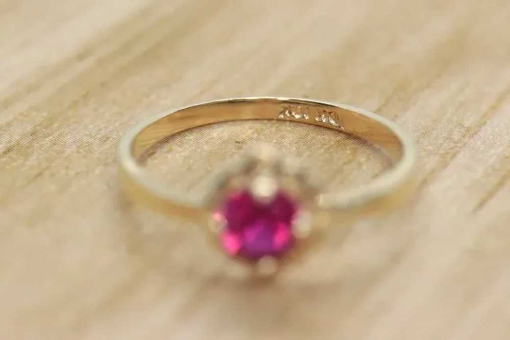 10k Dainty Ruby Ring. 10k RUBY stackable twisted … - image 7
