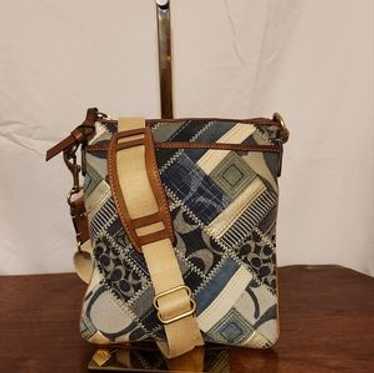 バッグ COACH Patchwork Denim Shoulder Bag Patchwork denim coach - Gem
