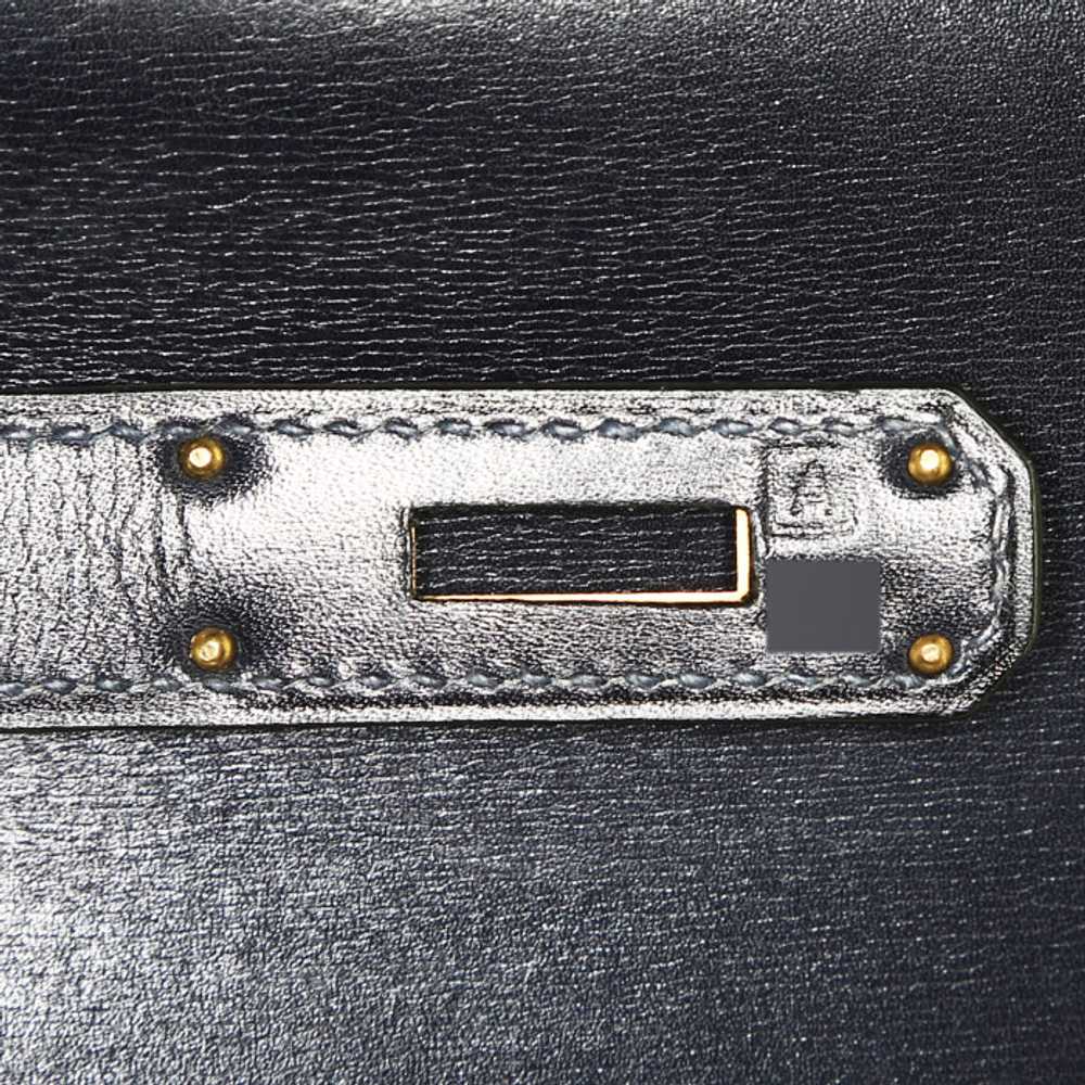 Hermès Kelly 32 cm handbag in navy blue box leath… - image 6
