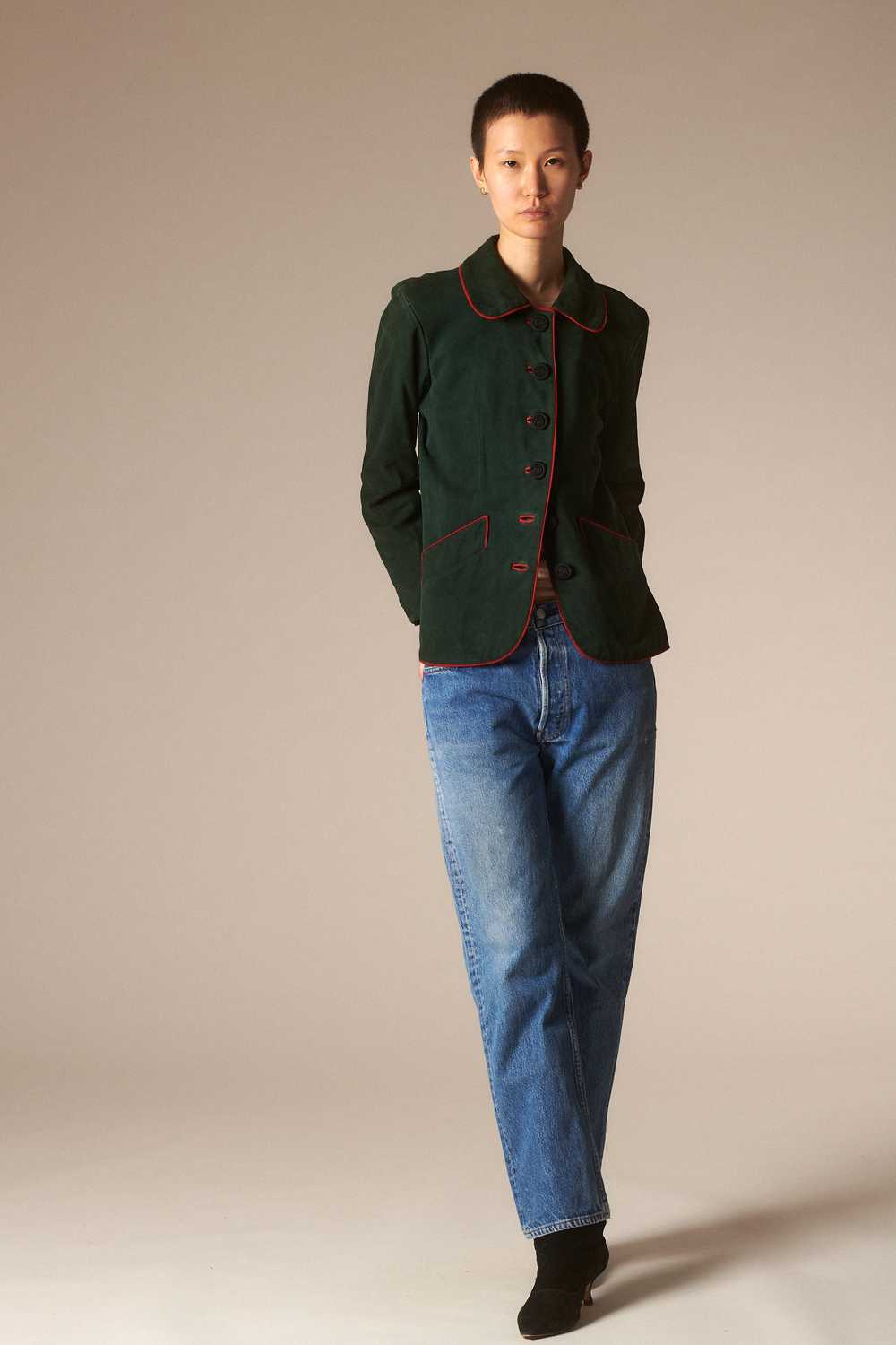 Ysl Suede Coat in Forest Green - image 1
