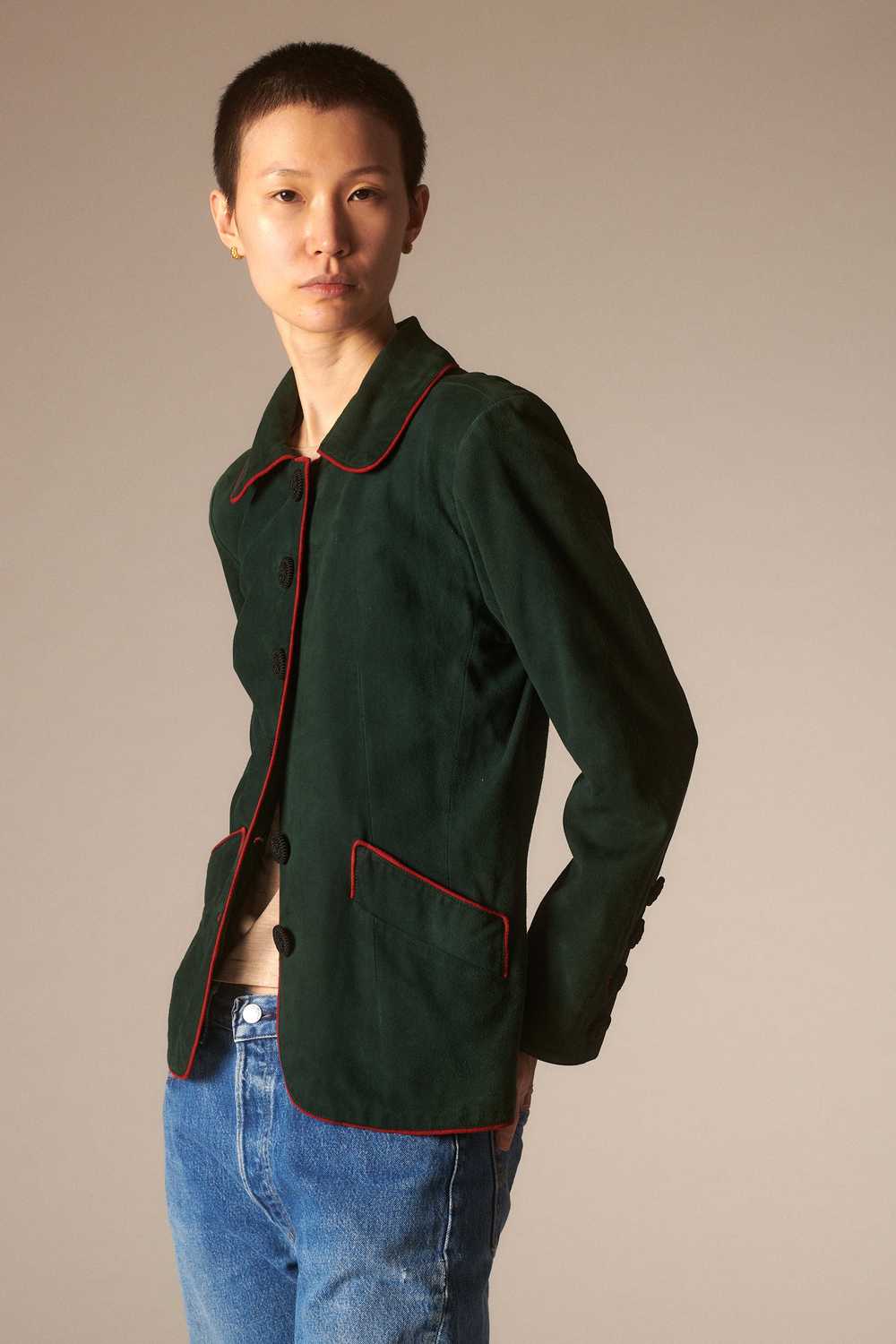 Ysl Suede Coat in Forest Green - image 2