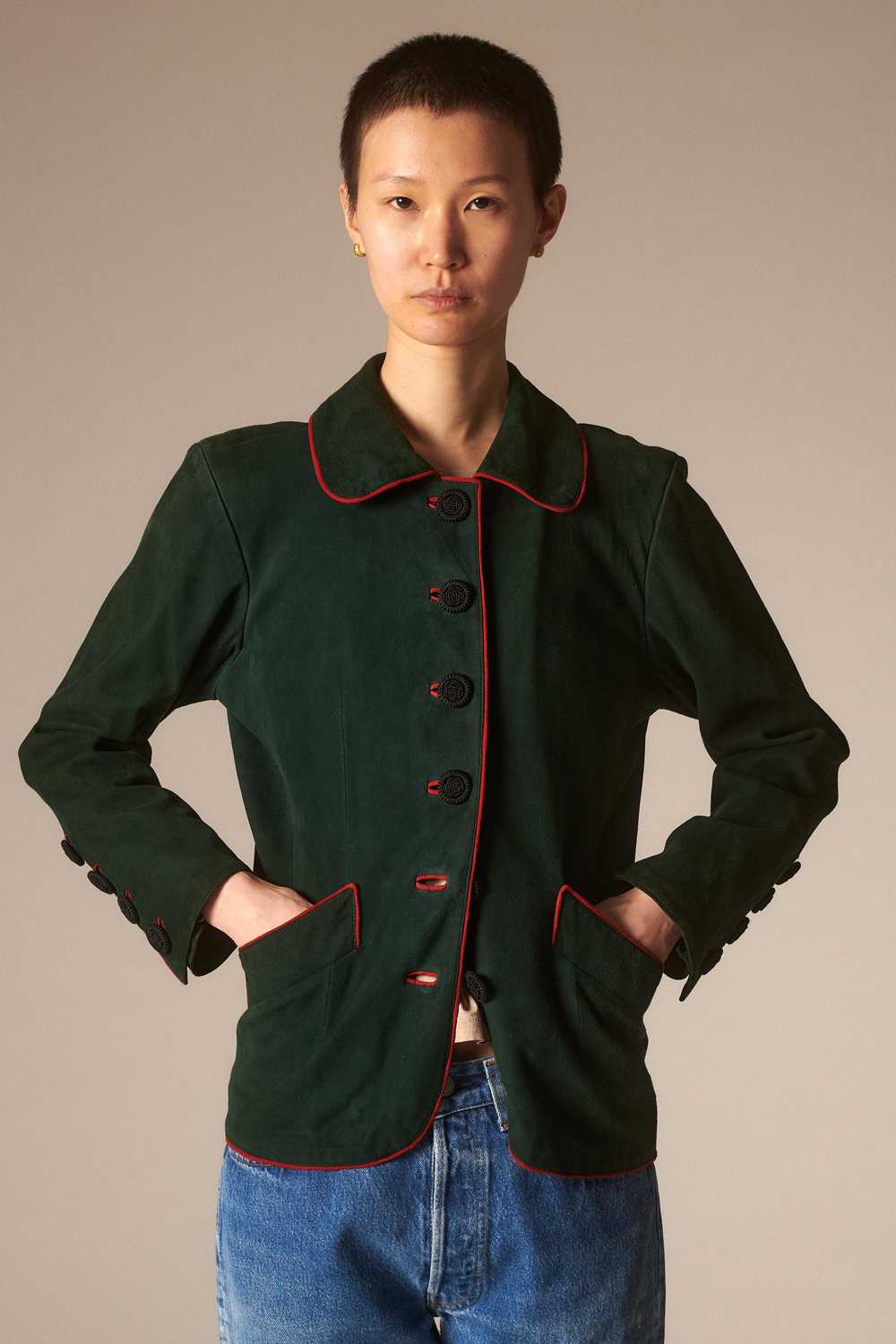 Ysl Suede Coat in Forest Green - image 3