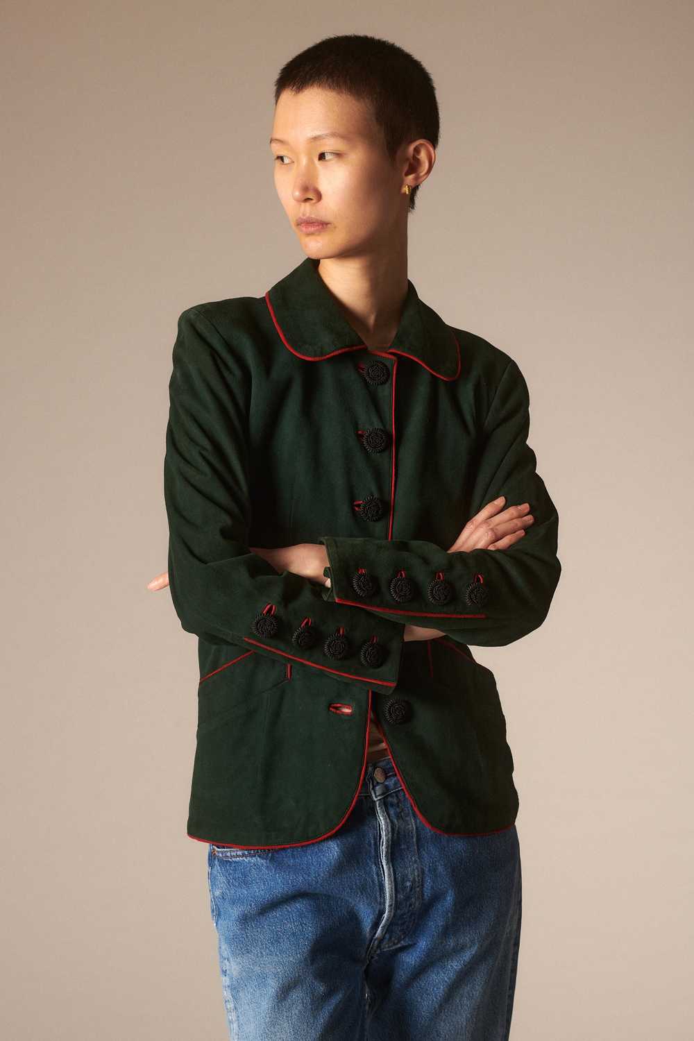Ysl Suede Coat in Forest Green - image 4