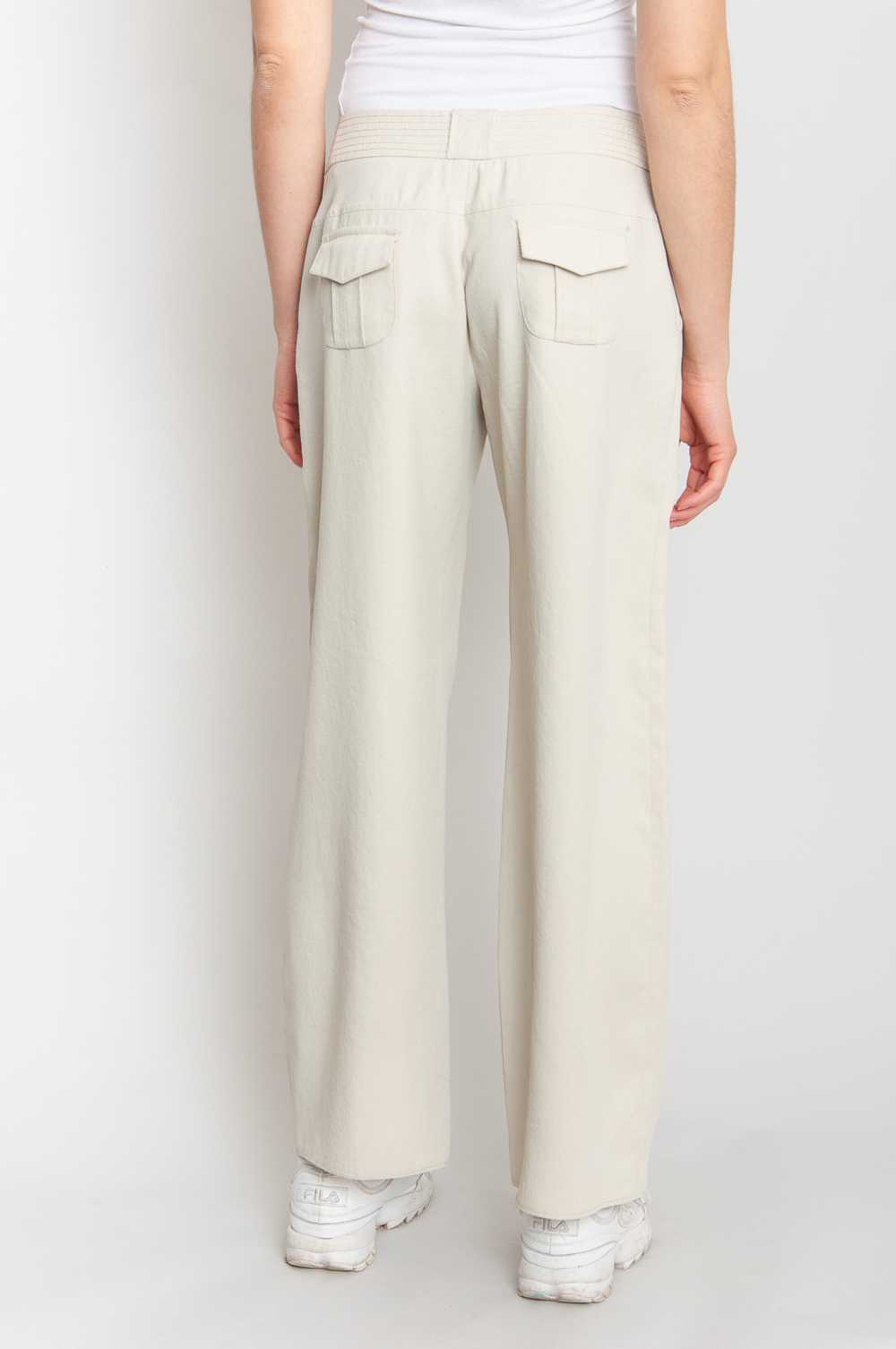 Kenzo Jungle Wide Leg Pants Low Waist Ecru - image 4