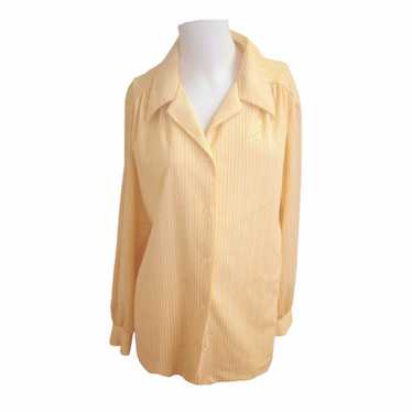 Vintage Vintage 70s Yellow Polyester Shirt Collar… - image 1
