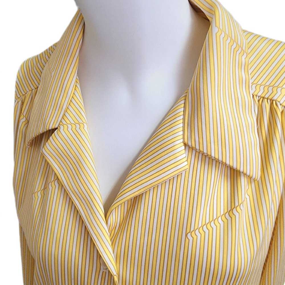 Vintage Vintage 70s Yellow Polyester Shirt Collar… - image 2