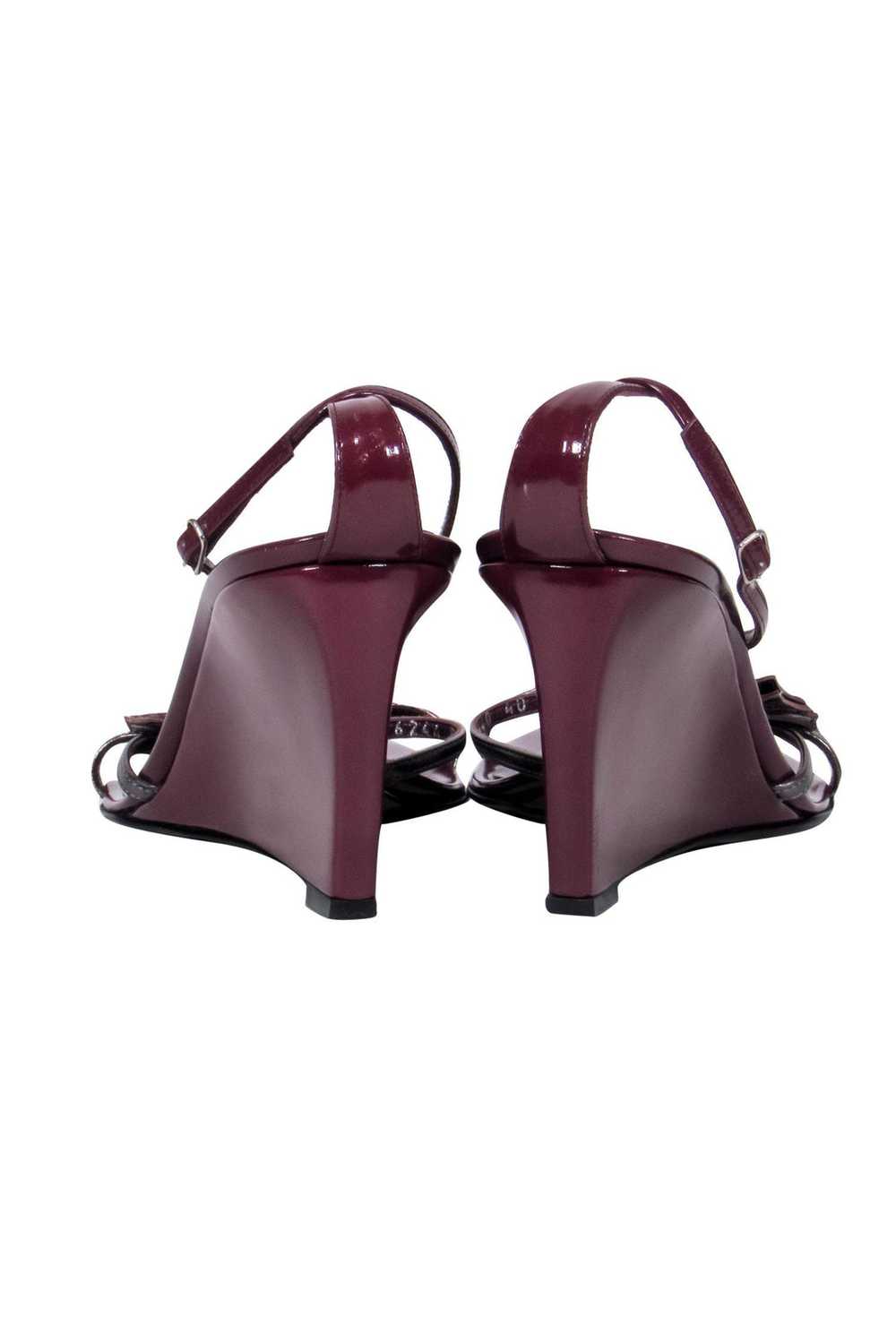 Sergio Rossi - Plum Patent Leather Strappy Butter… - image 4