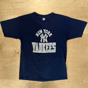 80s New York Yankees MLB Baseball Blue t-shirt Large - The Captains Vintage