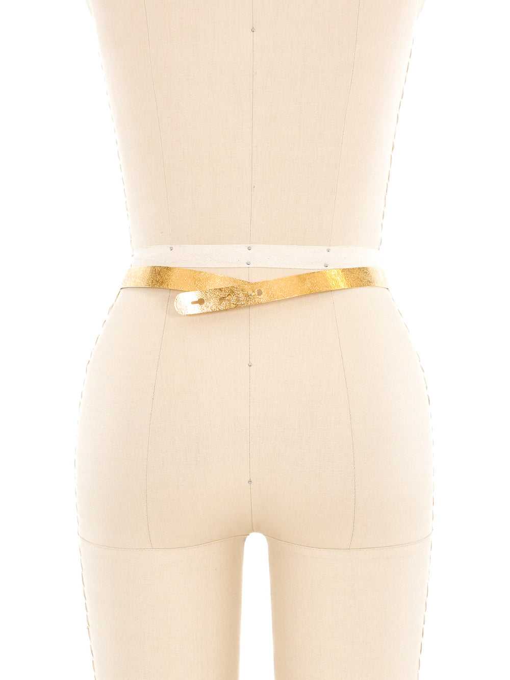 Yves Saint Laurent Textured Goldtone Waist Belt - image 3