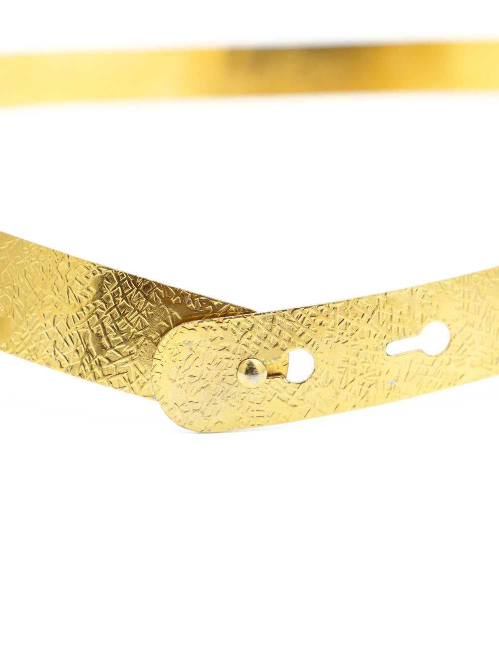 Yves Saint Laurent Textured Goldtone Waist Belt - image 6