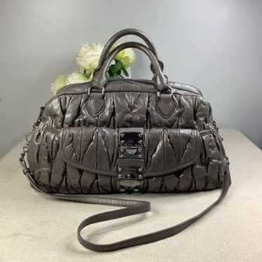 バッグ miumiu matelasse crystal bag 2way gray Miu Miu Handbag: Gray Quilted Design