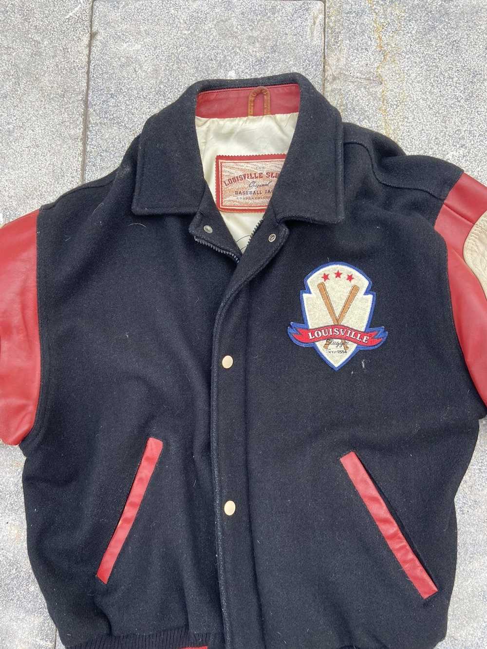 Vintage Louisville Slugger Baseball Jacket Large Dead Stock Varsity Faded
