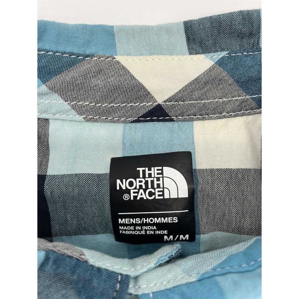 The North Face The North Face Blue Plaid Short Sl… - image 2