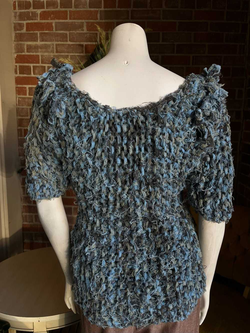 1960s Knot Crochet Blue Sweater - image 4