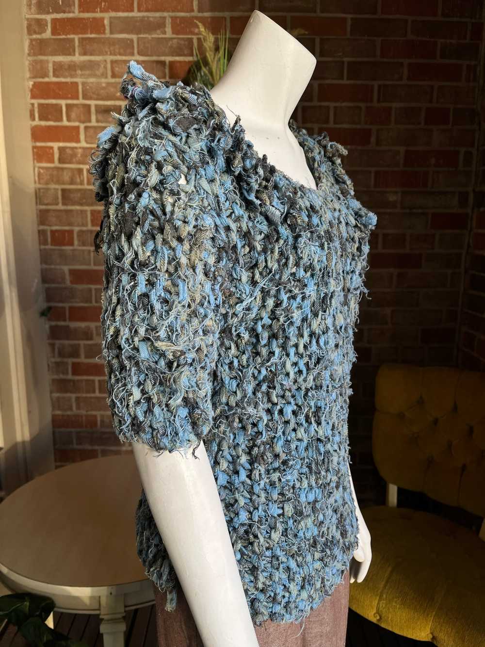 1960s Knot Crochet Blue Sweater - image 5