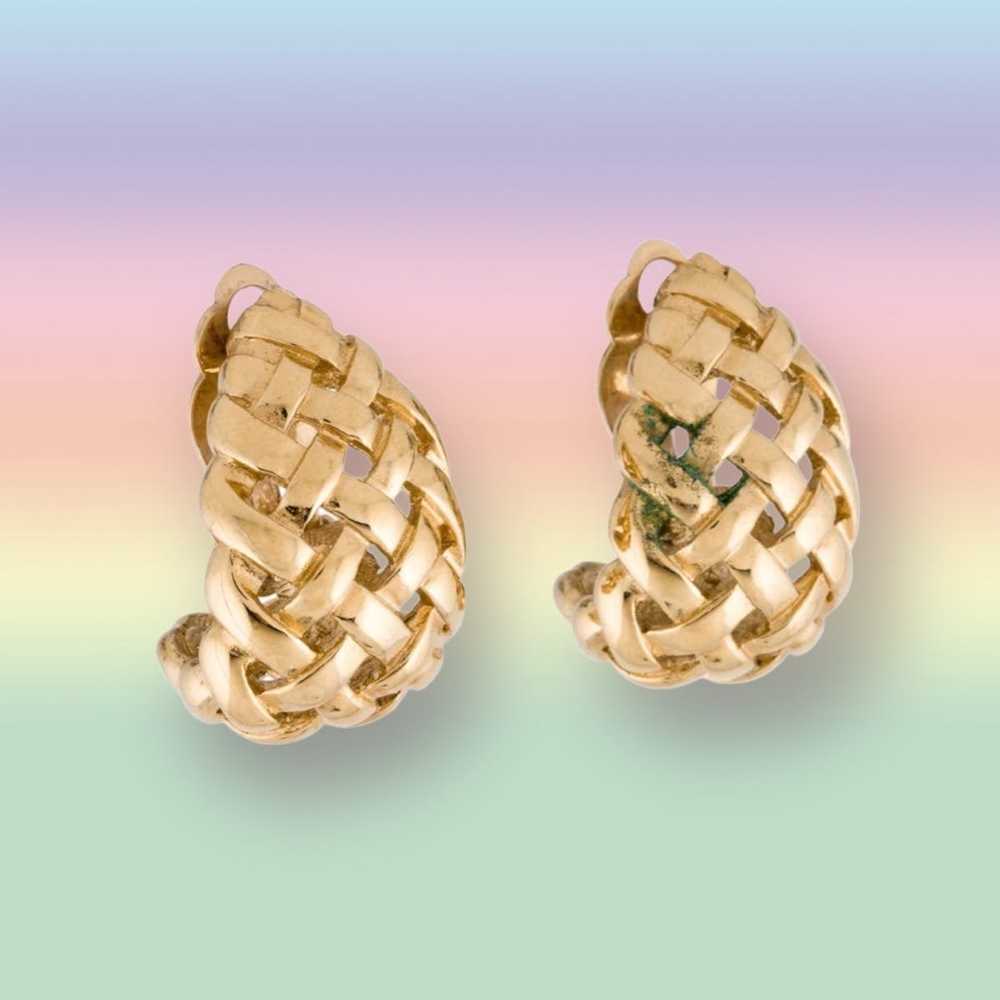 Givenchy Vintage Givenchy basketweave clip on ear… - image 1