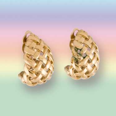 Givenchy Vintage Givenchy basketweave clip on ear… - image 1