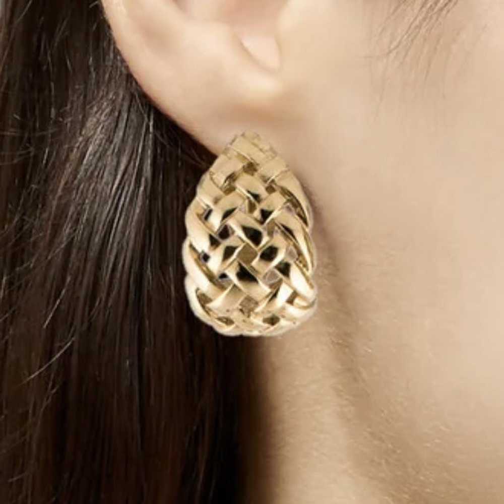 Givenchy Vintage Givenchy basketweave clip on ear… - image 6