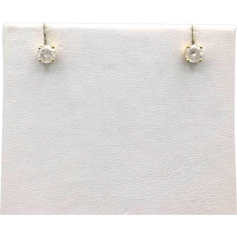 14K .50 CTW Diamond Stud Earrings - image 2