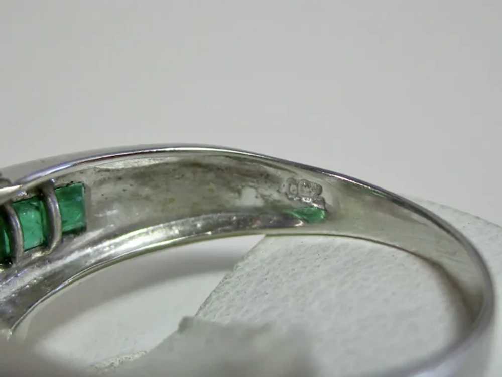 Vintage Estate Emerald & Diamond Ring 18K - image 8