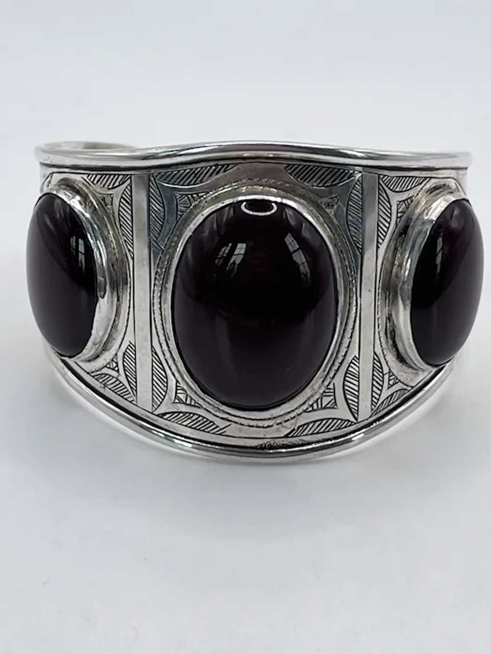 Vintage Sterling Silver Southwestern Inspired Han… - image 8