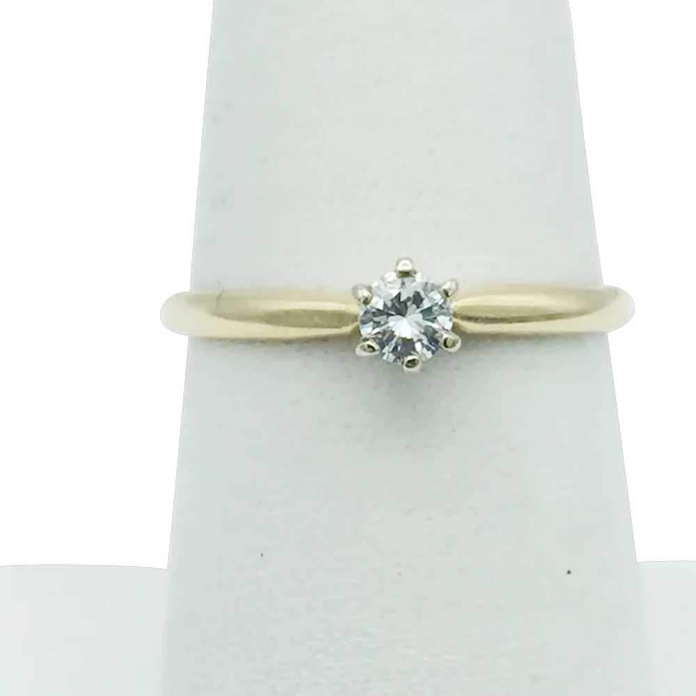 14K 0.15ct Diamond Solitaire Ring - image 1