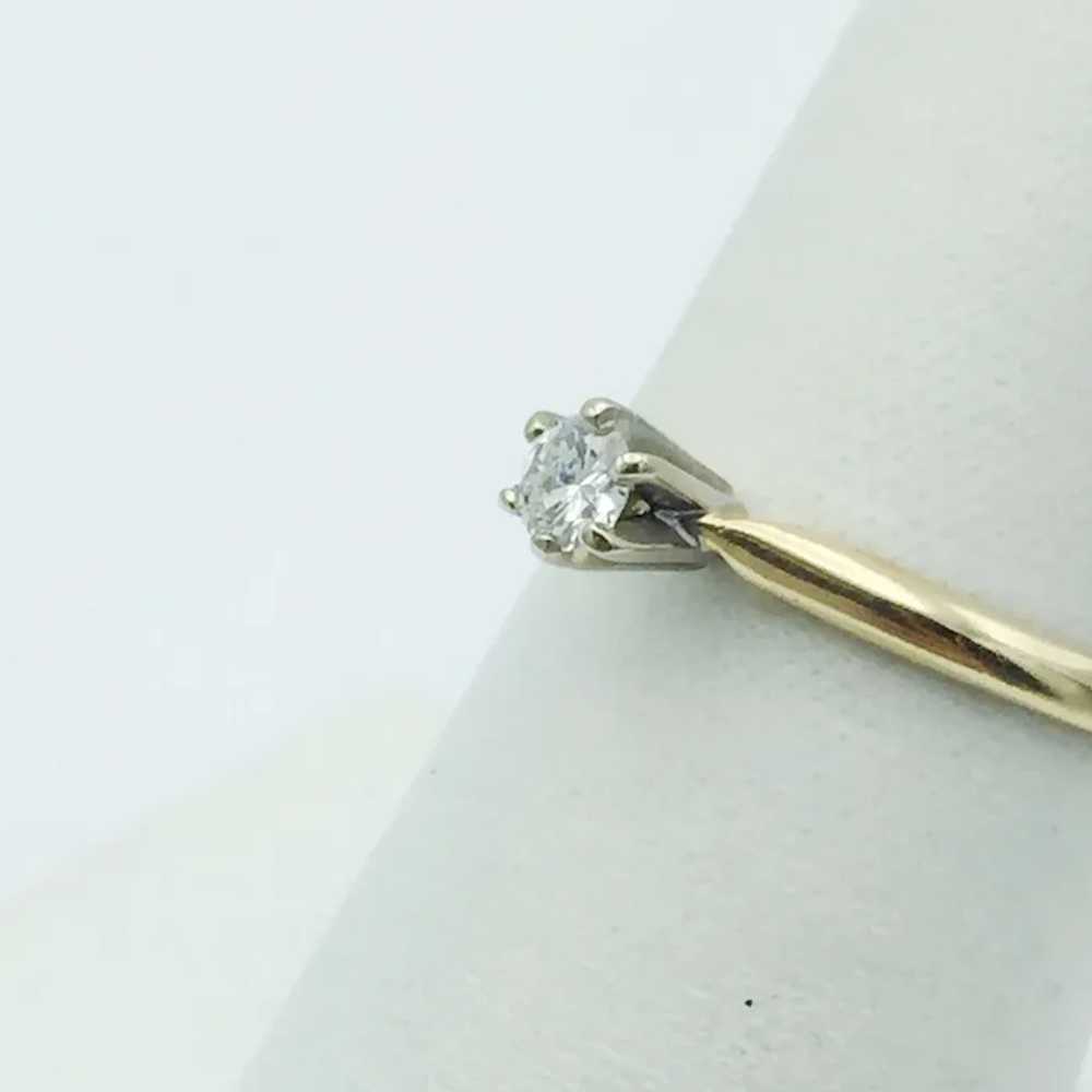 14K 0.15ct Diamond Solitaire Ring - image 2