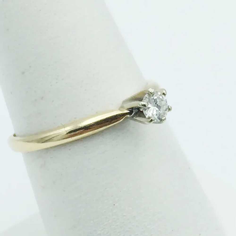 14K 0.15ct Diamond Solitaire Ring - image 3