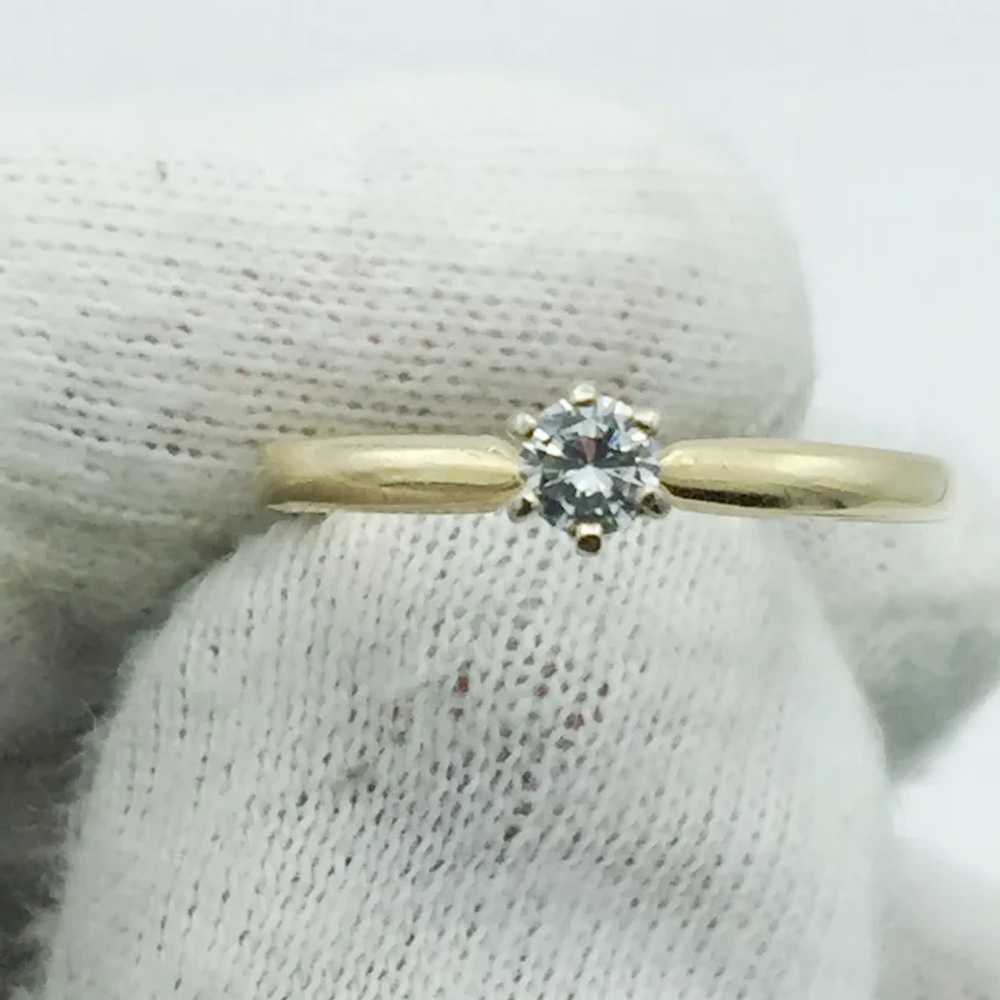 14K 0.15ct Diamond Solitaire Ring - image 5