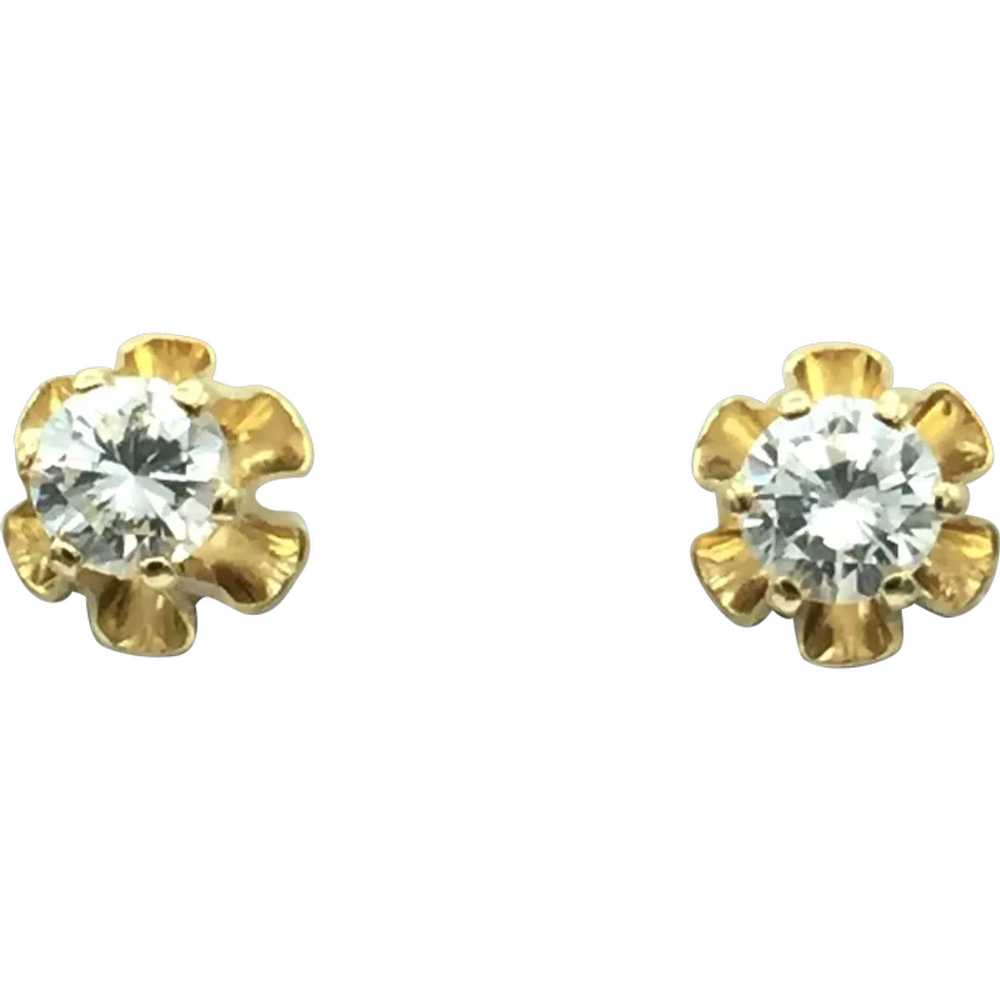 14K 1/3 CTW Diamond Stud Earrings - image 1