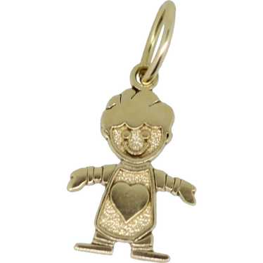 14k Yellow Gold Little Boy Pendant - image 1