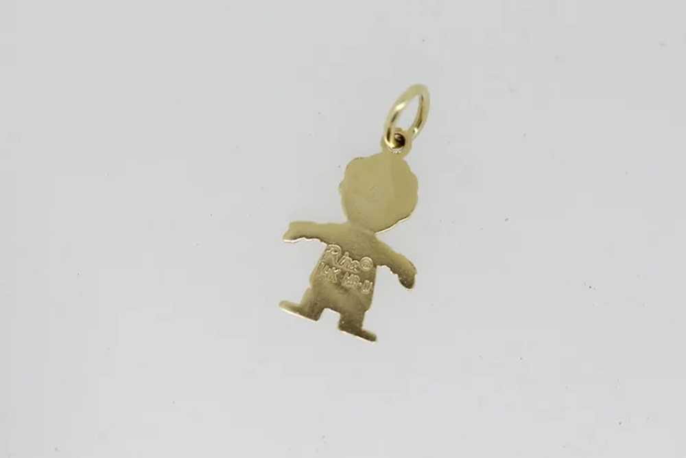 14k Yellow Gold Little Boy Pendant - image 2