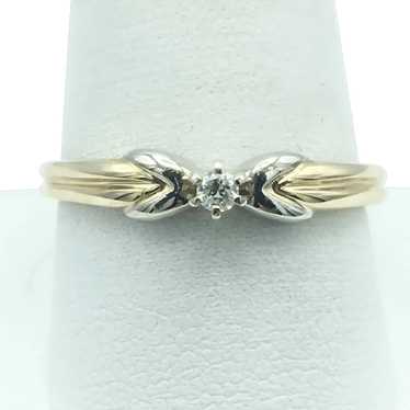 10K 0.05ct Two-Toned Diamond Solitaire Ring