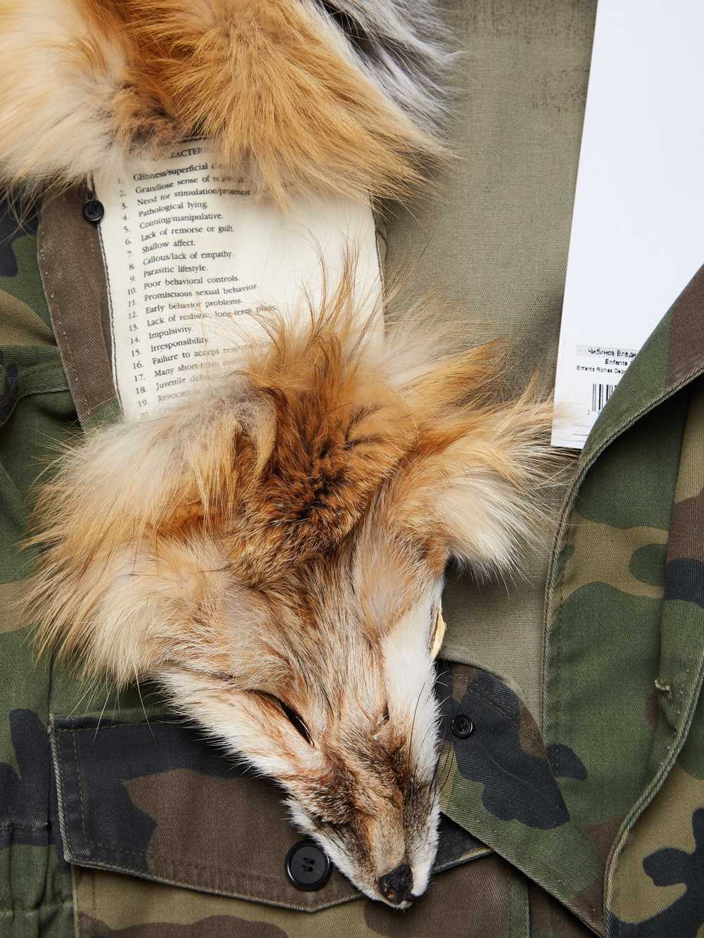 Enfants Riches Deprimes Camo Fox Fur Collared Par… - image 3