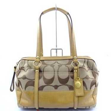 美品✨ COACH 4253 Signature 2way Boston Bag Coach Signature Mini Boston style two way bag with Gold