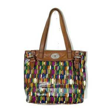 Fossil Key-Per Shopper Geometric Multicolor Handb… - image 1