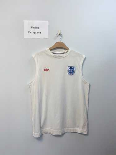 England Umbro football training vest top white YXL sleeveless