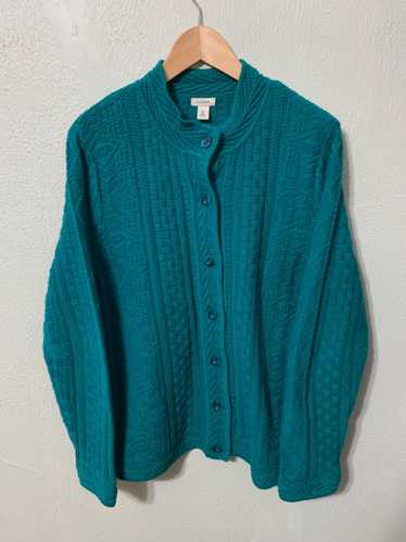 Coloured Cable Knit Sweater × Vintage LL Bean Gree