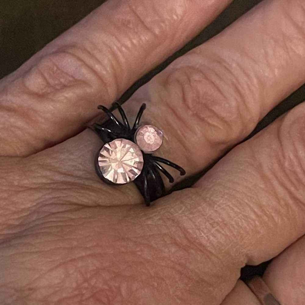 Other Pier 1 pink gem black spider ring - image 2