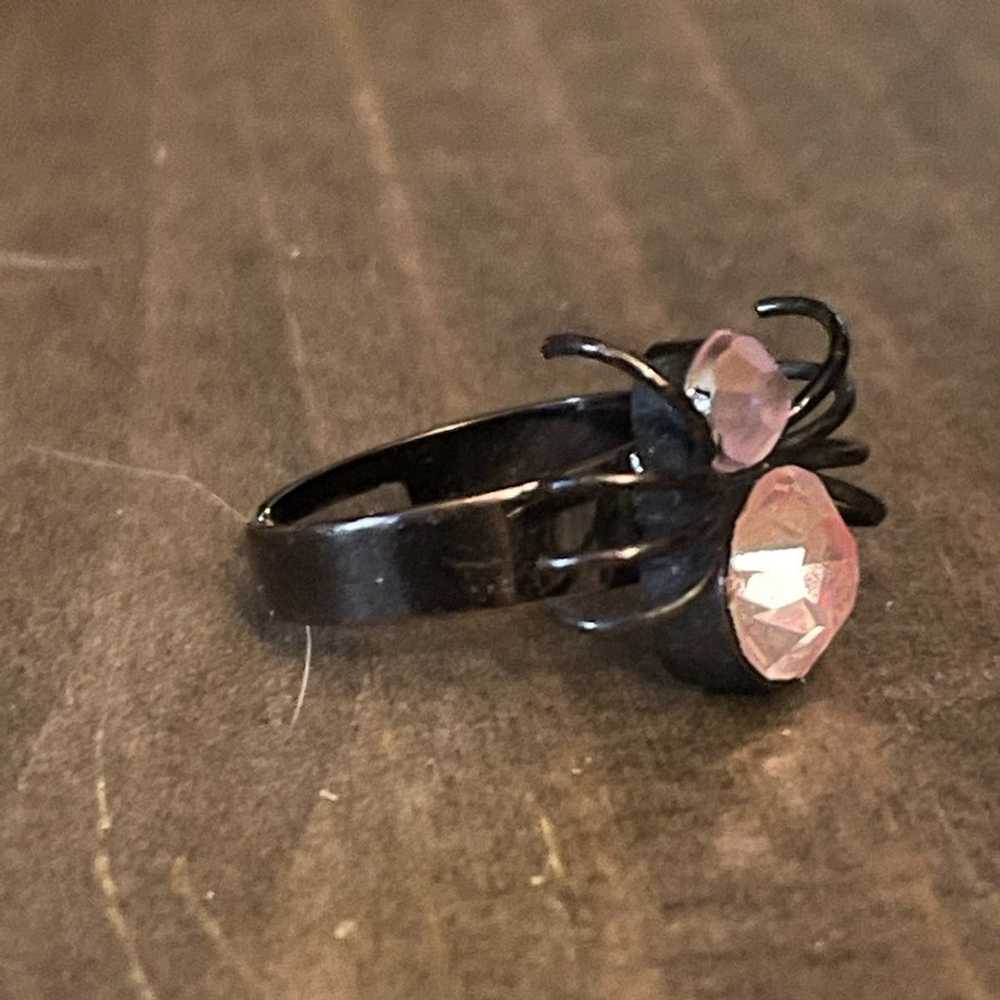 Other Pier 1 pink gem black spider ring - image 4