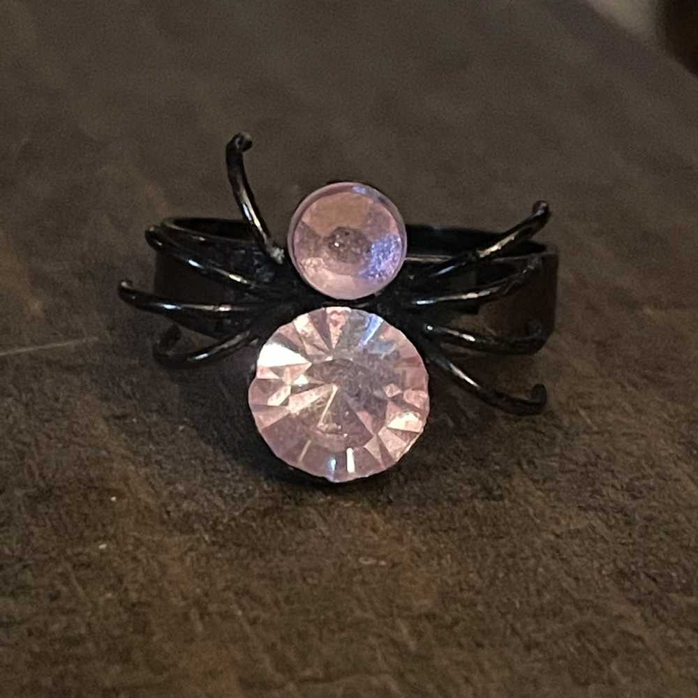 Other Pier 1 pink gem black spider ring - image 6